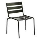 Woodard Café Series Metro Textured Black Dining Side Chair - Stackable, Default Title, Garden Chairs, Dining Chairs, Metal, Cafe Series, Aluminum, Wood, Curved, 4 Legs, Outdoor