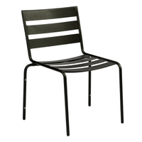 Woodard Café Series Metro Textured Black Dining Side Chair - Stackable, Default Title, Garden Chairs, Dining Chairs, Metal, Cafe Series, Aluminum, Wood, Curved, 4 Legs, Outdoor