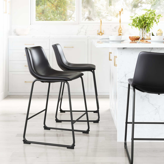 Black Counter Stool with Footrest – Zuo Modern Smart