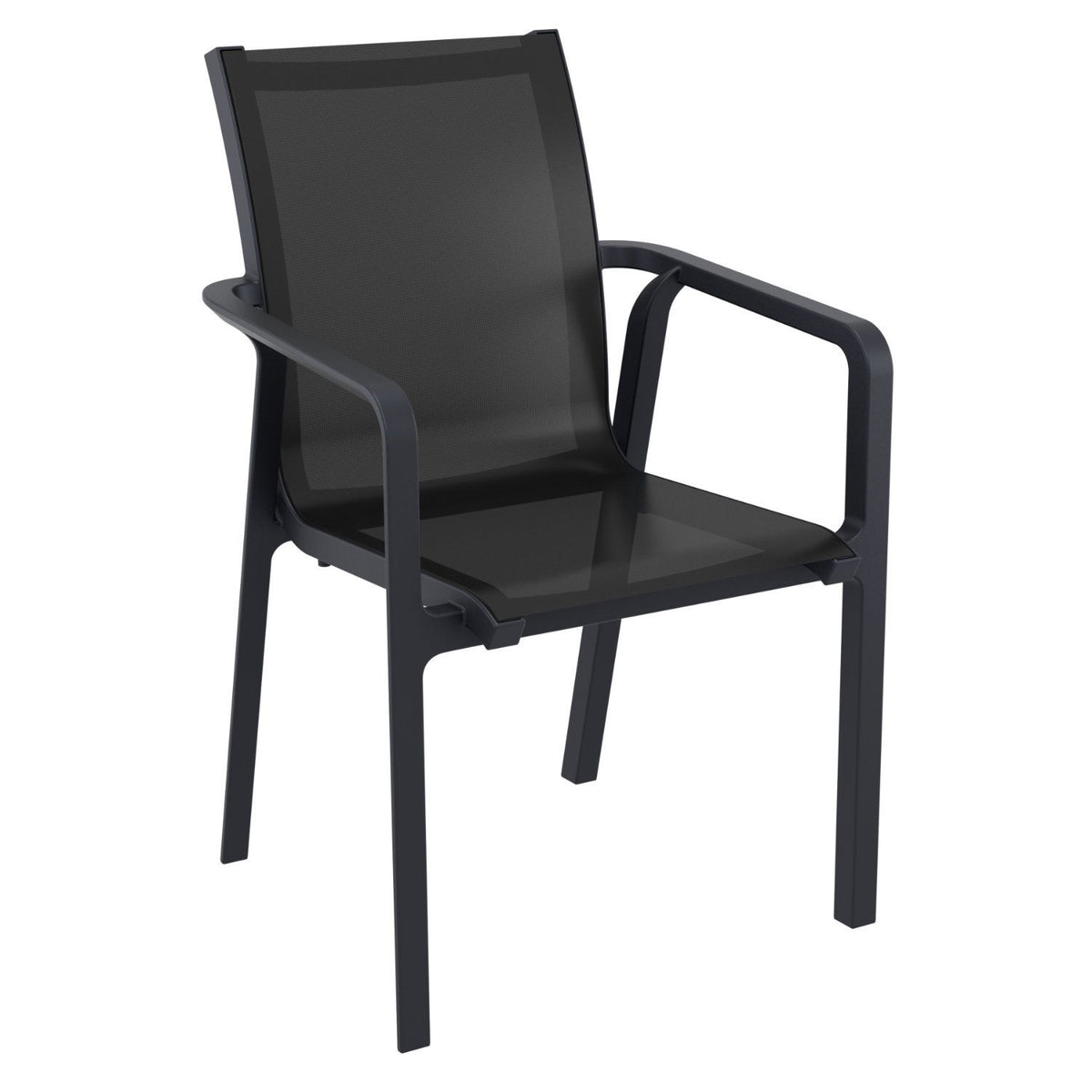 Compamia Pacific 11 Piece Dining set with Extension Table and Sling Arm Chairs Black, Dark Gray Frame Black Sling, Taupe Frame Taupe Sling, White Frame White Sling