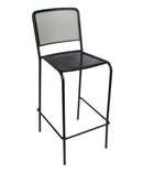 BFM Seating Rio Stacking Aluminum Barstool Mocha Synthetic Wicker - Black Frame