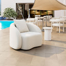 Zuo Modern Sunny Isles Accent Chair in Beige, Accent Chairs, Aluminum, Olefin, Polypropylene, Curved, Block, Outdoor