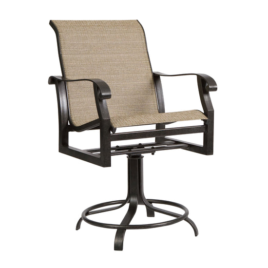 Woodard Cortland Sling Swivel Counter Stool