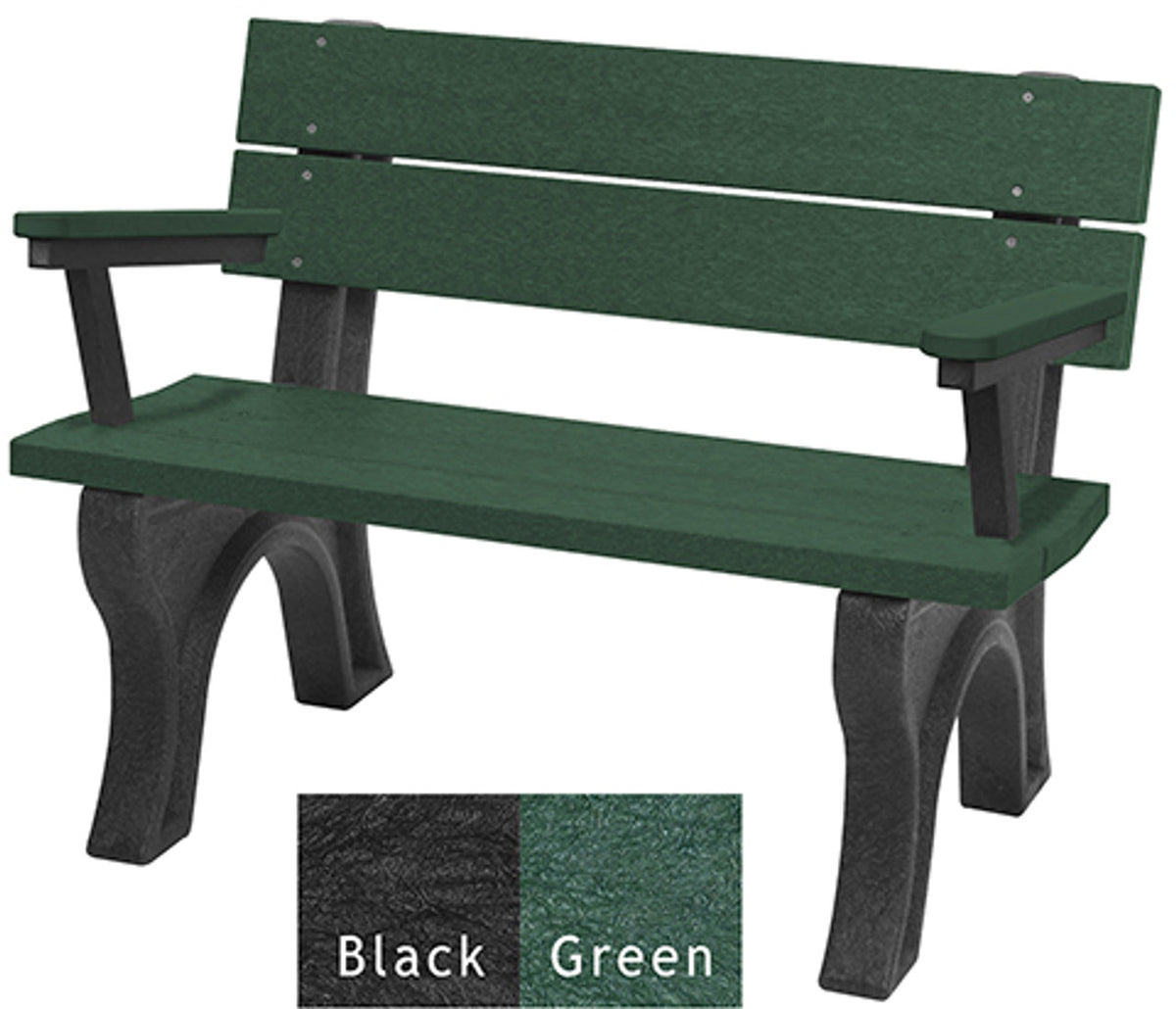 Polly Products Traditional Backed Bench With Arm