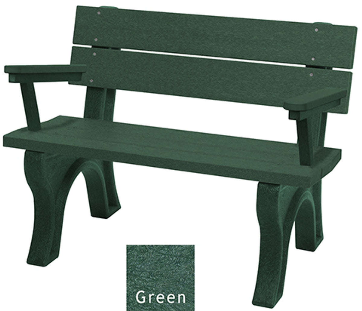 Polly Products Traditional Backed Bench With Arm
