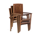 All Things Cedar 5-Piece Oval Stacking Chair Set & Blue/Green/Red/White Cushion