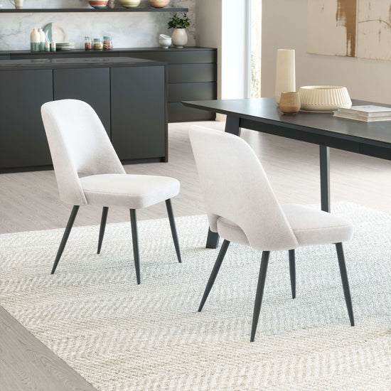 Ivory Shearling Dining Chair (Set of 2) | Sonnet Commercial