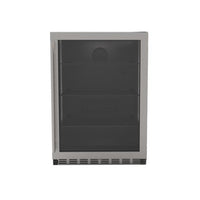 TrueFlame 5.1 Cu. Outdoor Rated Fridge With Glass Door, Right to Left Opening, Stainless Steel, 