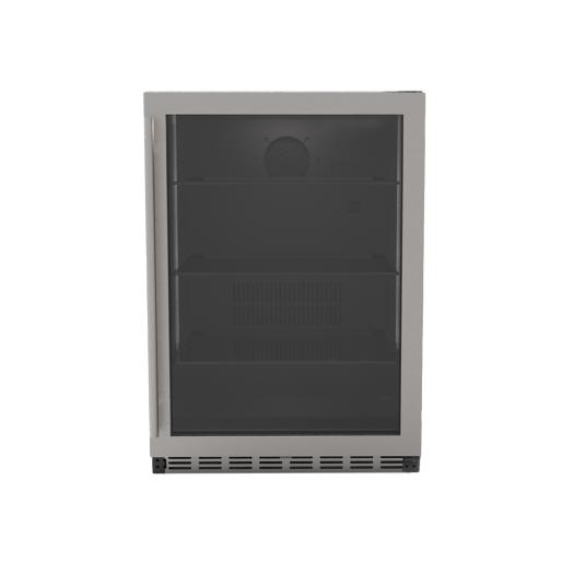 TrueFlame 5.1 Cu. Outdoor Rated Fridge With Glass Door, Right to Left Opening, Stainless Steel, 
