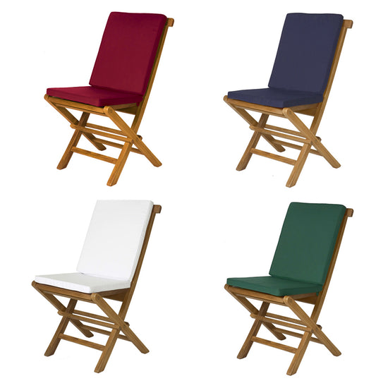 All Things Cedar 9-Piece Butterfly Folding Chair Set and White/Blue/Green/Red Cushion