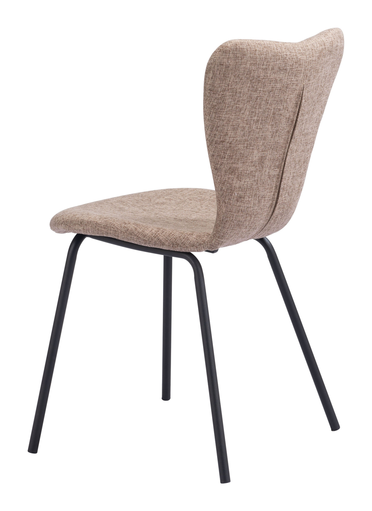 Zuo Modern Tollo Dining Chair in Brown, Dining Chairs, Plywood, Polyester, powder-coated Aluminum, Curved, 4 Legs, Indoor