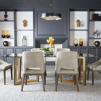 Sunpan Estrada Dining Chair in Light Grey Oak - Mainz Cream / Naya Check Light Grey