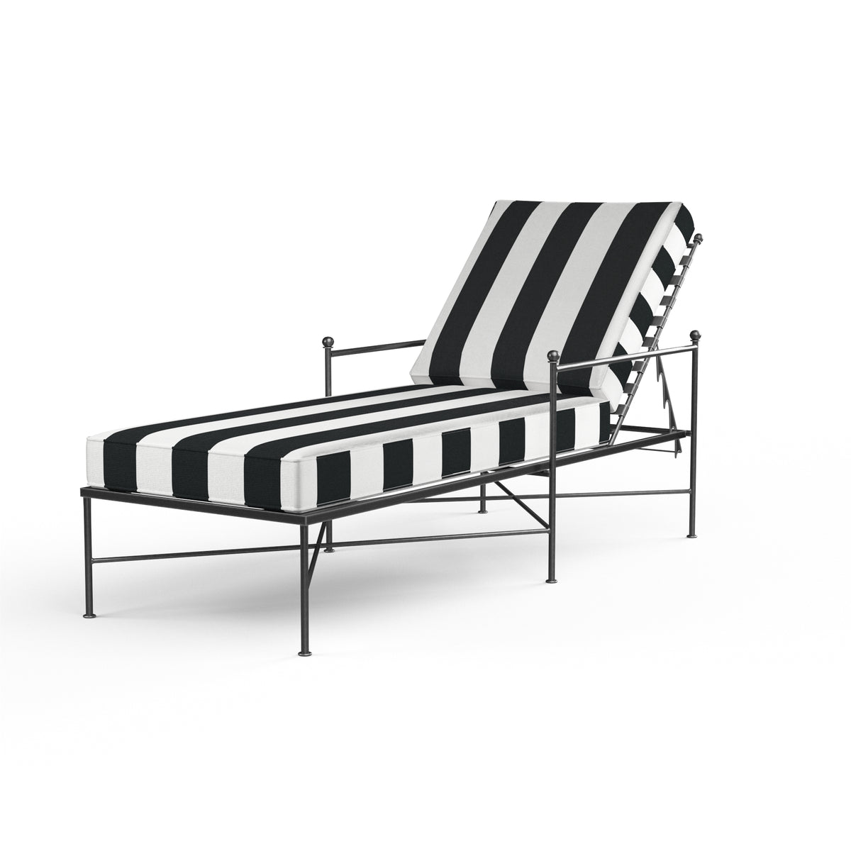 Sunset West Provence Wrought Iron Chaise Lounge with Cushion