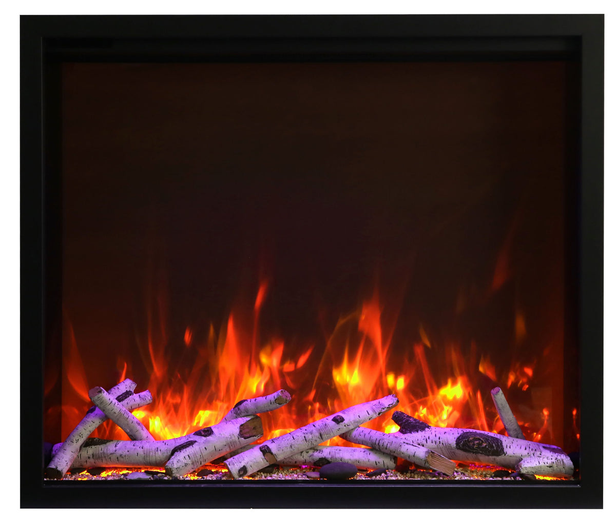 Amantii Traditional Smart Electric 44" Indoor / Outdoor WiFi Enabled Insert, Featuring a Multi Function Remote Control, Multi Speed Flame Motor and two (2) 10 piece Birch Log Sets