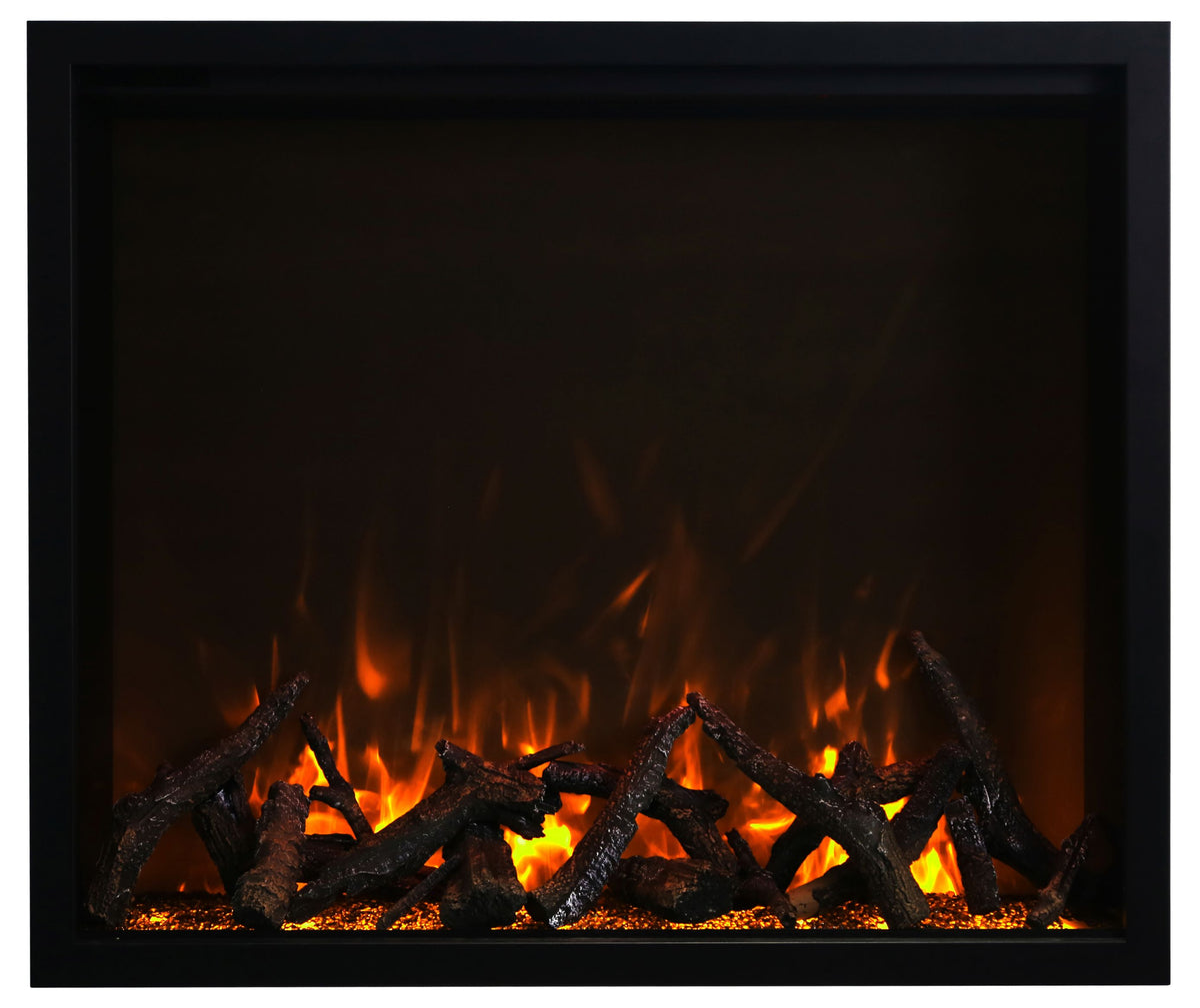 Amantii Traditional Smart Electric 48" Indoor / Outdoor WiFi Enabled Insert, Featuring a Multi Function Remote Control, Multi Speed Flame Motor and two (2) 10 piece Birch Log Sets