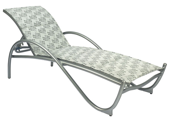 Woodard Tribeca Padded Adjustable Chaise Lounge - Stackable