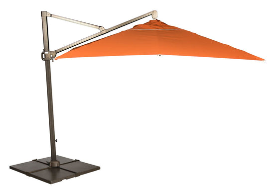 Woodard Cantilever 10' Square Umbrella with 18" Tile Bases