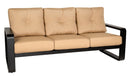 Woodard Vale Sofa, Aged Teak, No Cushion, Grade A Fabric, Sofas, Aluminum, Rectangular, Frame, Outdoor