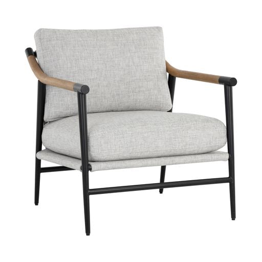 Sunpan Meadow Dining Armchair - Vault Fog / Heather Ivory Tweed