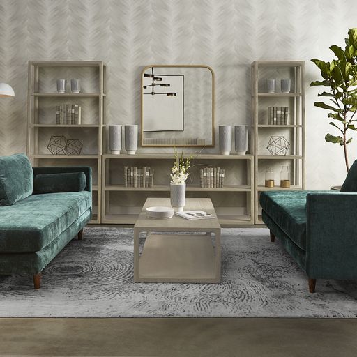 Sunpan Doncaster Coffee Table in Black / Smoke Grey