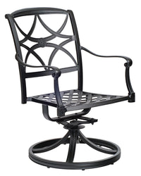 Woodard Wiltshire Swivel Rocking Dining Arm Chair With Optional Cushion, Aged Teak, No Cushion, Grade A Fabric, Swivel Chairs, Aluminum, Curved, Rocking Chair Legs, Outdoor