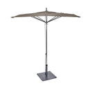 Woodard Canopi Grace 6' Square Flat Umbrella with Pulley Lift, Beach Bum Creamsicle (Grade A), 85 Pound Umbrella Base - Black, 4 Light Kit, Umbrella, Aluminum, Fabric, Square, 4 Legs, Outdoor