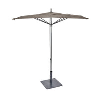 Woodard Canopi Grace 6' Square Flat Umbrella with Pulley Lift, Beach Bum Creamsicle (Grade A), 85 Pound Umbrella Base - Black, 4 Light Kit, Umbrella, Aluminum, Fabric, Square, 4 Legs, Outdoor