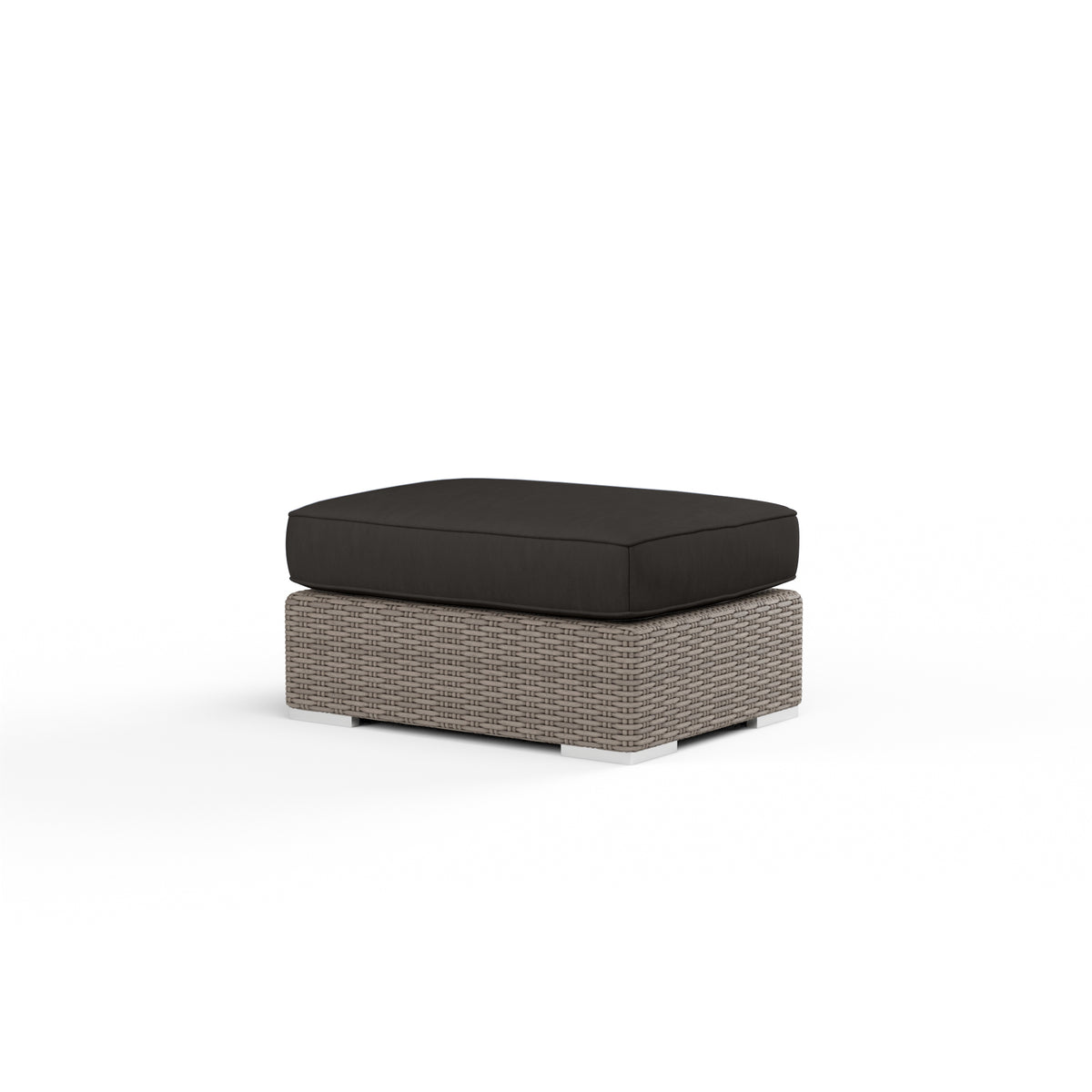 Sunset West Coronado Wicker Ottoman With Cushions